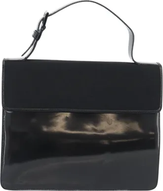Prada Vintage Patent Leather Black Patent_Leather Handbag (Pre-Owned)