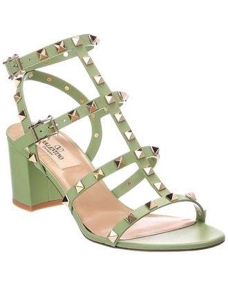 Valentino Rockstud Caged 64 Leather Ankle Strap Sandal