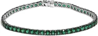 House of Brilliance Colorful Gemstones Silver 15.00 ct. tw. Lab-Grown Emerald