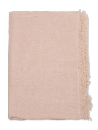 D'Aniello Arthur fringed linen scarf - women - Linen/Flax - One Size - Pink