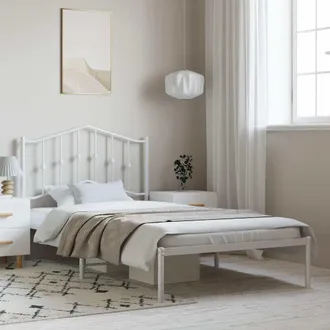vidaXL Vidaxl - Estructura Cama Sin Colch&oacute;n Con Cabecero Metal Blanco 100x200cm