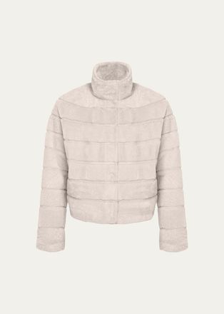 Gorski Reversible Textured Lamb Shearling Jacket
