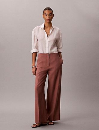 Calvin Klein Lyocell Linen Blend Dress Trousers