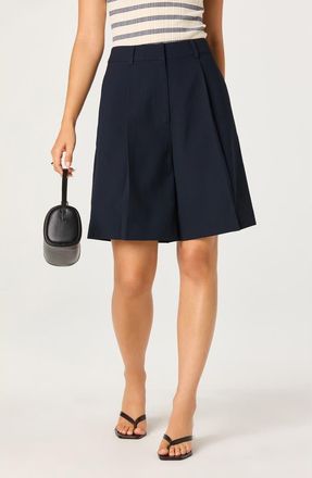 ASTR the Label Quillie Pleated Bermuda Shorts in Navy at Nordstrom, Size X-Small