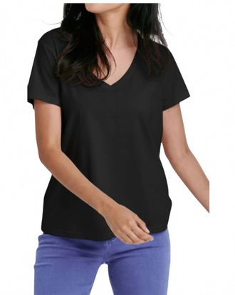 Dear John Denim Madi V Neck Jersey Short Sleeve Tee In Black