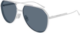 Bottega Veneta BV1465S 003 Mens Sunglasses Silver Size 60