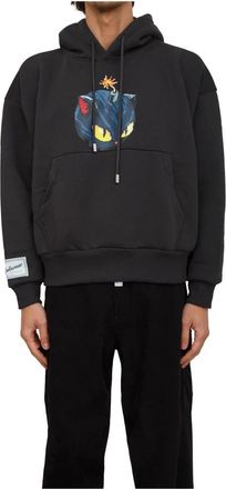 GCDS Felpa - Heren - Hoodies - Grijs - M - Katoen - Hoodies & sweatvesten