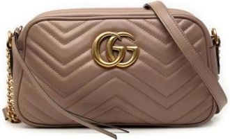 Gucci Pre-owned GG Marmont Camera Bag - Dames - Vintage Schoudertas - Bruin - ONE Size - Leer - Vintage