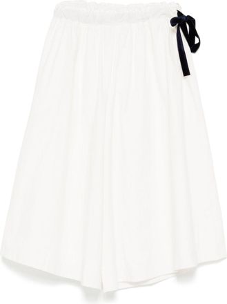 Shanshan Ruan drawstring culottes - women - Cotton/Cotton/Linen/Flax - 38 - White