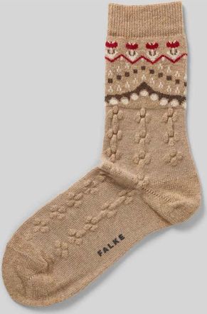 Falke Socken mit Kaschmir-Anteil und Strukturmuster Modell Specia in Beige, Größe 39-42
