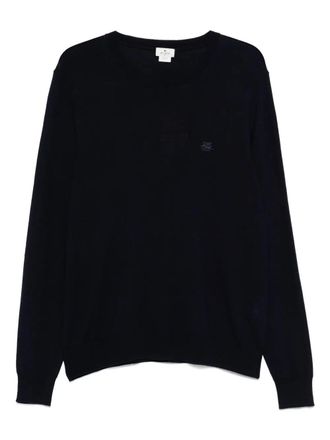Etro Embroidered-Logo Wool Crew Neck Sweater