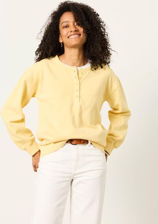 Fat Face FatFace Yellow Garment Dye Henley Top