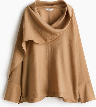 H&M Bluse mit Schalkragen - Dunkelbeige