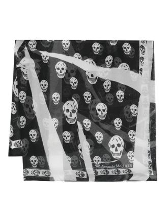 Alexander McQueen skull-print silk scarf - women - Silk - One Size - Black