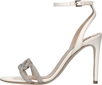 Ninalilou Lady - Dames - Sandalen met hakken - Wit - 35 EU - Leer - Schoenen