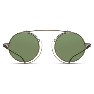 Matsuda M3154 Ronde Zonnebril - unisex - Accessoires - Grijs - Maat: 46 MM Leer