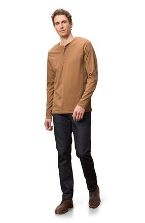 Pact Organic Cotton Softspun Long Sleeve Henley in Brown Sugar at Nordstrom, Size Medium