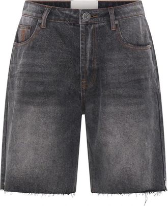 One Teaspoon Mid-Rise Denim Shorts - Dames - Denim shorts - Grijs - W25 - Denim - Korte Broeken