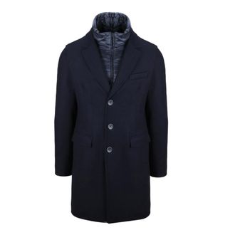 Herno Single-Breasted Coats, male, Blue, 2XL, Single-Breasted Coat