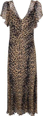 Rixo Bexley Dress Nina Leopard Brown