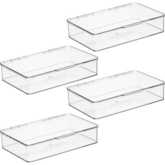 iDesign Stackable Hinged-Lid Pantry Storage Box - Set of 4 - Clear at Nordstrom