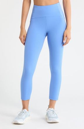 Zella Studio Luxe High Waist Pocket Crop Leggings in Blue Azurite at Nordstrom, Size Xx-Large