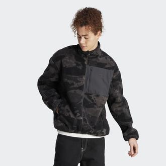 adidas Originals ADIDAS Originals Mens Graphics Camo Reversible Fleece Jacket - Black Recycled Material - Size X-Large