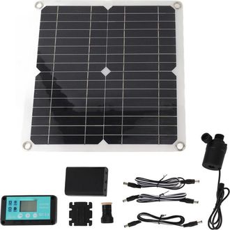 Elle Kit De Bomba De Agua Solar De 50 W, Panel Solar De 22 W, Bomba Para Fuente Con Caja De Bater&iacute;as, Controlador Temporizador De 12 V Cc