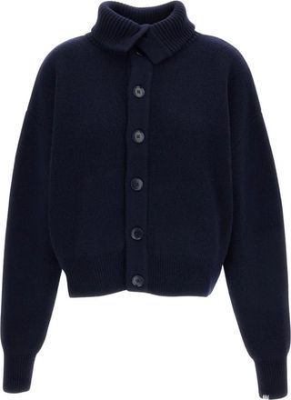 Extreme Cashmere Bomber-stijl oversized vest - Dames - Cashmere truien - Blauw - ONE Size - Wol - Truien & Vesten