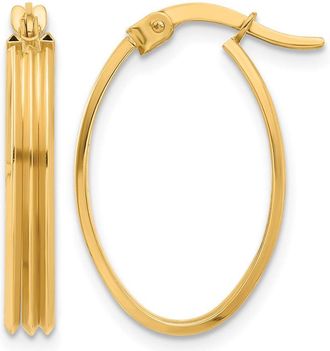 Diamond2Deal 10K Yellow Gold Oval Shape Hoop Earrings