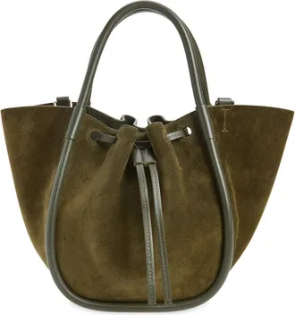 Proenza Schouler Small Ruched Leather Tote in Olive 324 at Nordstrom
