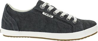 Taos Womens Star Lace-Up Sneakers In Charcoal Wash Canvas