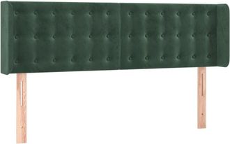 vidaXL Cabecero De Terciopelo Verde Oscuro 147x16x78/88 Cm Vidaxl