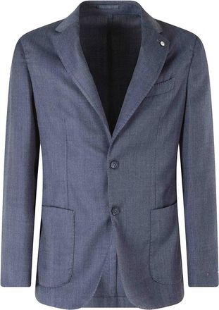 L.B.M. 1911 Tinto Capo Spinato 1 Petto - Heren - Blazers - Blauw - 2XL - Wol - Jassen