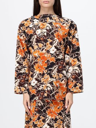 Marni Floral-Print Cotton-Blend Long-Sleeved Top