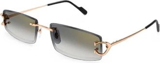 Cartier Zonnebril - Heren - Accessoires - Geel - Maat: 56 MM