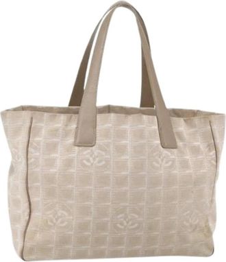 Chanel Pre-owned Vintage Tote Bag - Dames - Vintage Shopper - Beige - ONE Size - Nylon - Vintage