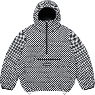 SUPREME FW26 Micro Down Half Zip Hooded Pullover White Checkerboard FW26J11-WHK