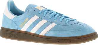 adidas Originals Mens Handball Spezial Leather Upper Trainers Seven Eyelet Lace Fastening Classic 3 Stripe De - Blue Suede - Size UK 9.5