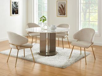 Pascal Morabito Sedia in Tessuto e Metallo Dorato Beige - Lotto di 2 - LUXIVA