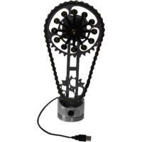 OEM Reloj De Mesa Con Engranajes Giratorios De Metal, Dise&ntilde;o De Esqueleto Tridimensional, Estilo Steampunk, Decoraci&oacute;n Industrial Negra