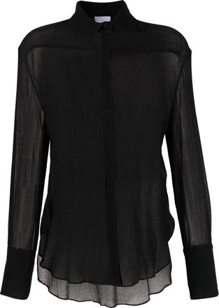 Patou Painter textured cotton shirt - women - Cotton - 44 - Black