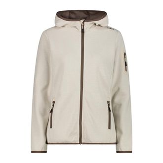 F.lli Campagnolo Strickfleecejacke CMP, Damen, Gr. 34, cream, off wh, Obermaterial: 55% Polyester, 45% Baumwolle, Jacken Strickfleecejacke, sportlicher Stil, f&uuml;r sport