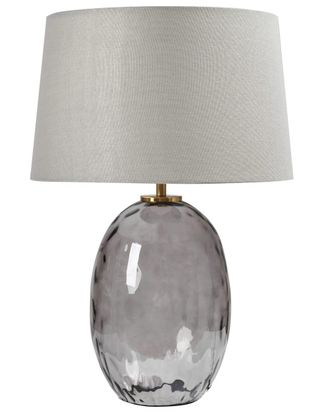 Beliani L&aacute;mpara de mesa gris
