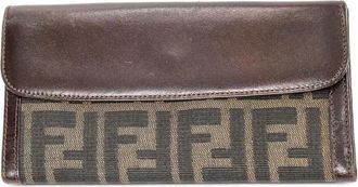 Fendi Portafoglio bi-fold Zucca 1990 - Marrone