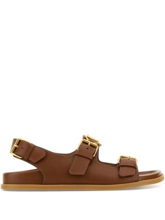 Valentino Garavani leather sandals - women - Leather/Leather/Rubber - 38.5 - Brown
