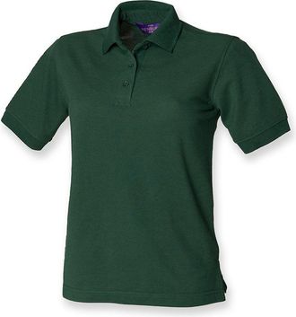 Henbury Ladies Pique Polo Shirt : Color - Bottle : Size - 18