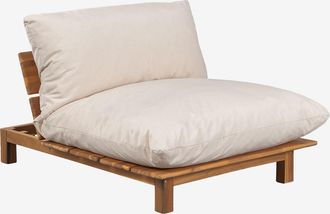 Sklum M&oacute;dulo Central Reclinable Para Sof&aacute; Modular De Jard&iacute;n En Madera De Acacia Brina Sklum