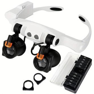 OEM Lupa Led Con Dise&ntilde;o De Gafas, 21 Niveles De Aumento, Para Piezas De Precisi&oacute;n, Inspecci&oacute;n, Relojes, Mantenimiento, Lente De Aumento - Crezuo