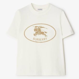 Burberry Knight Stamp Cotton T-shirt, Size Medium